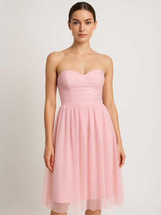 Elara | Strapless Midi Pettiskirt Dress